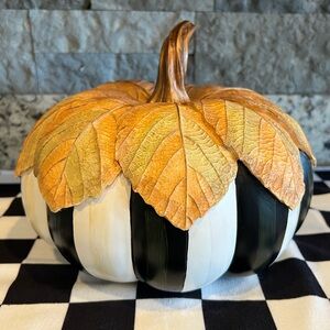 MacKenzie-Childs Courtly Stripe Foliage Pumpkin.  EUC. Rare and retired. 8.5” D.